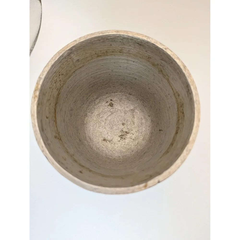 Vintage Cast Aluminum Footed Mortar Pestle Set Silver Rustic Apothecary Kitchen
